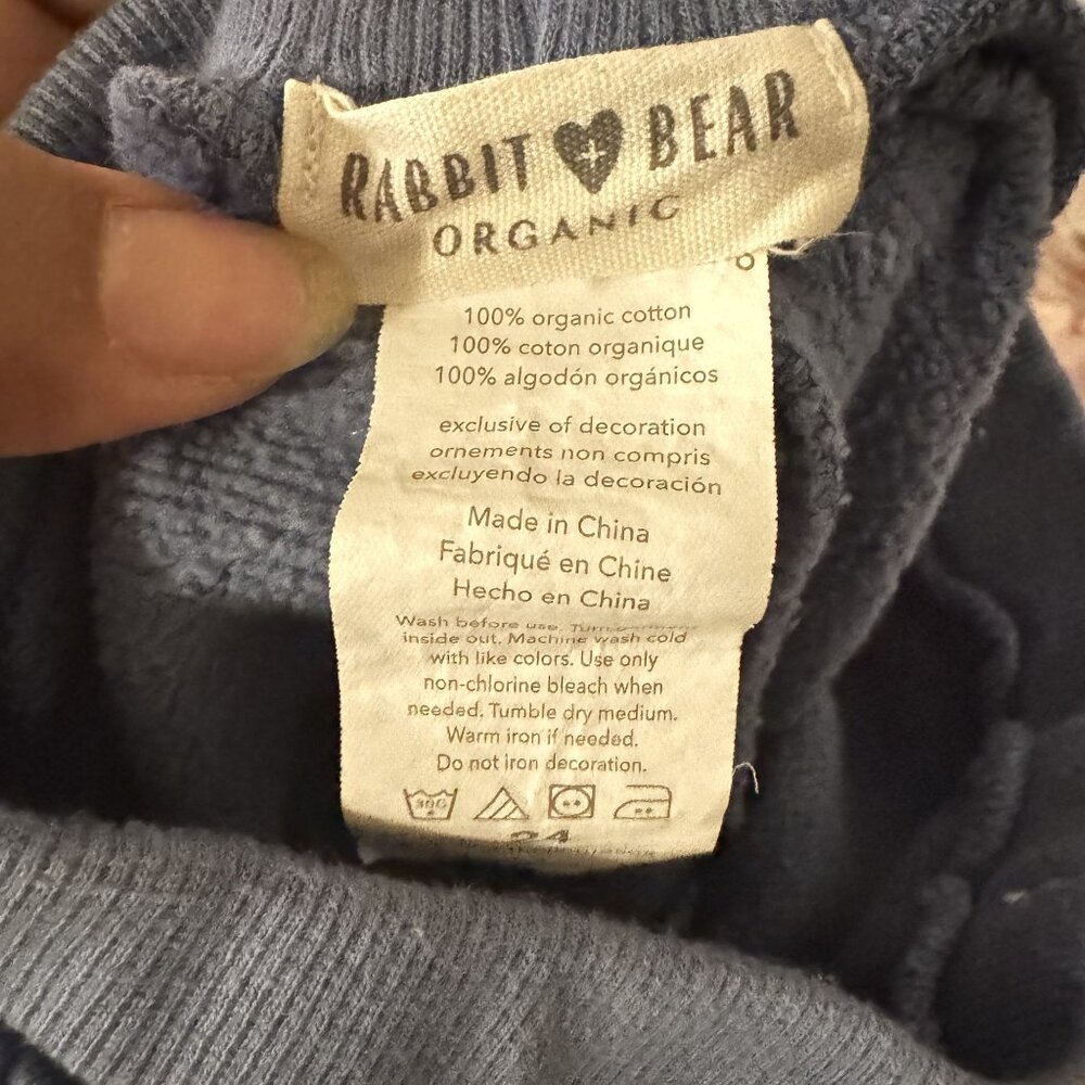 3 For $15‼️ BUNDLE & SAVE Rabbit + Bear Organic Blue Sweatpants Size 24mo - Picture 2 of 3